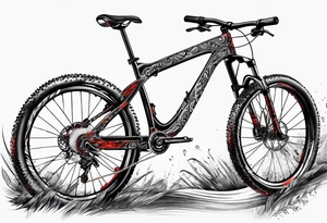 Mountain bike with the frame made of a copperhead body tattoo idea