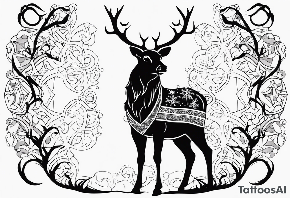 reindeer santa tattoo idea
