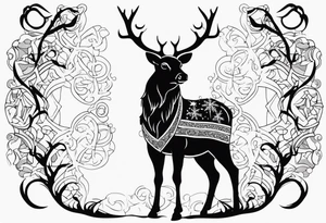 reindeer santa tattoo idea
