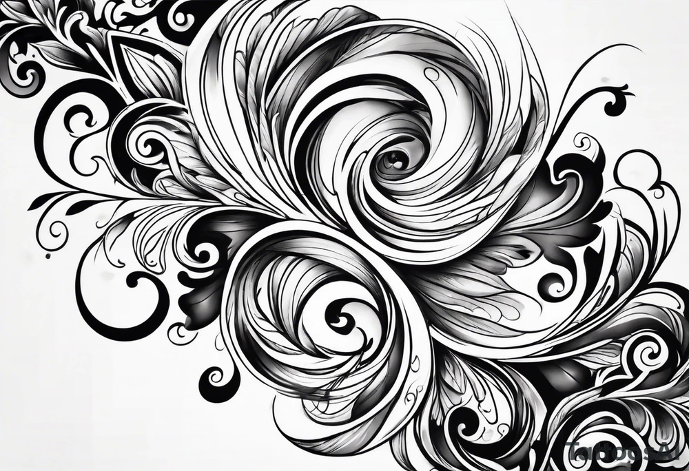 thick swirls tattoo idea