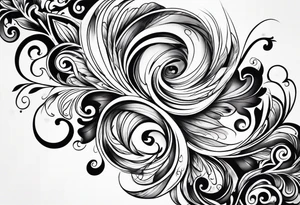 thick swirls tattoo idea