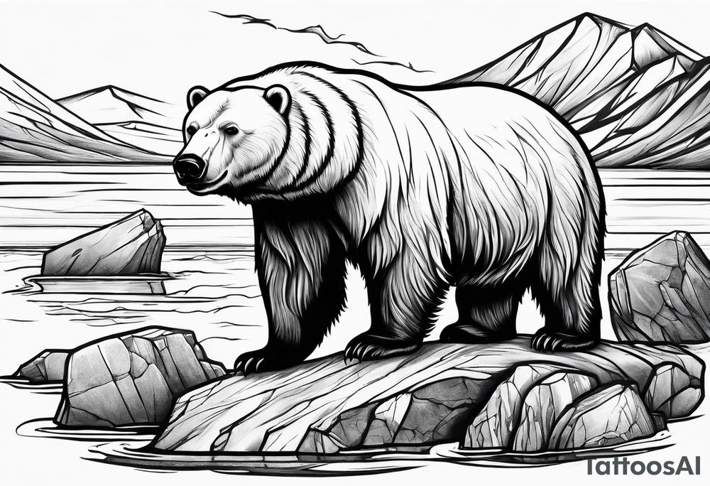 Polar bear killing walrus tattoo idea