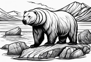 Polar bear killing walrus tattoo idea