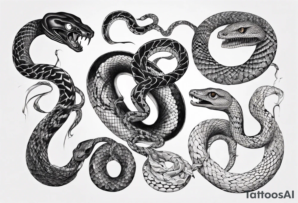 Snake covered in mos tattoo idea