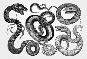 Snake covered in mos tattoo idea