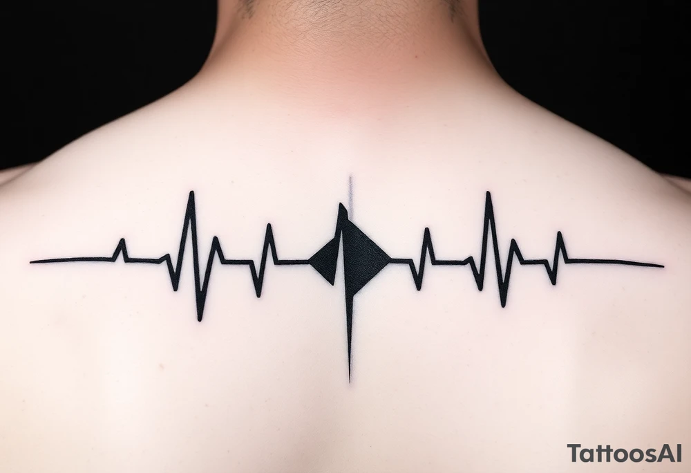 Play pause stop symbol in a ekg graph tattoo idea