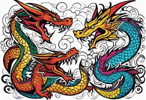 roaring dragons tattoo idea