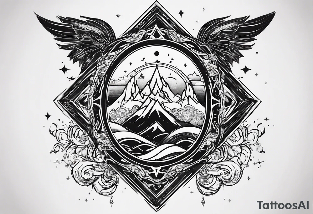 a small symbol to represent me and my cousins, involving a metaphorical universe tattoo idea