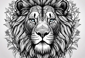 The lion of Judah, which is Jesus Christ, is tied and intertwined within a maple tree. Incorporate a cross as well tattoo idea