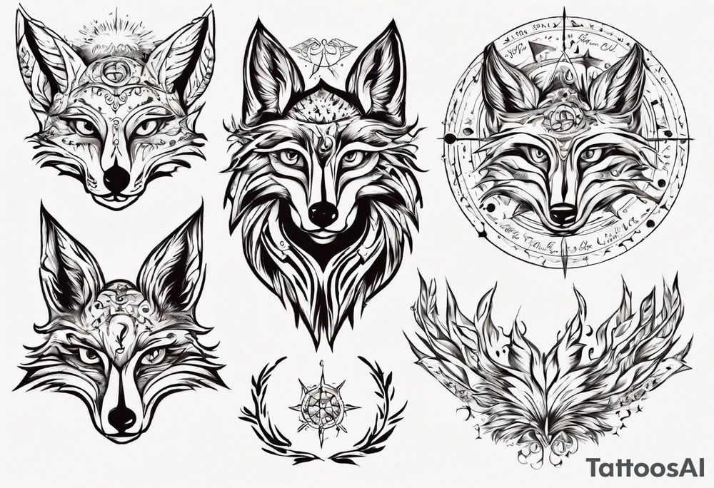 Eule Sonne Fuchs der Schriftzug : "Sapere Aude" und Sternzeichen Wasserman tattoo idea