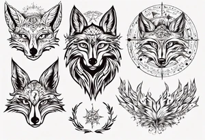 Eule Sonne Fuchs der Schriftzug : "Sapere Aude" und Sternzeichen Wasserman tattoo idea