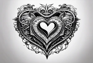 heart with four wheels in it tattoo idea