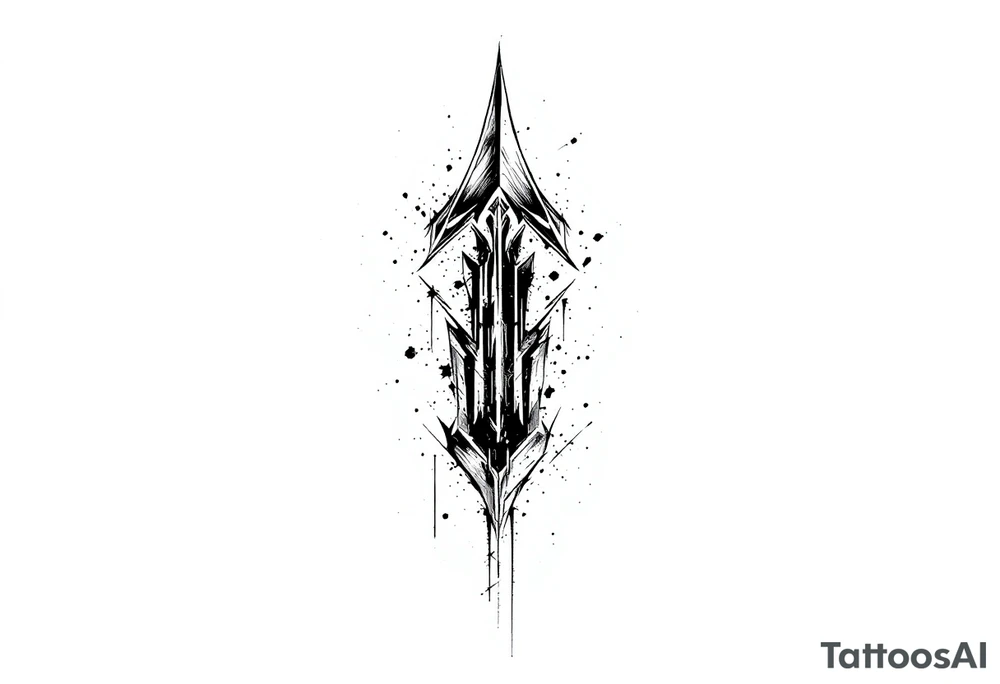 one  arrow  that look down tattoo idea