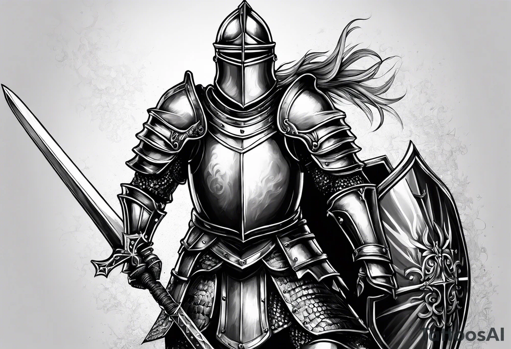 knight in heavy armor tattoo idea