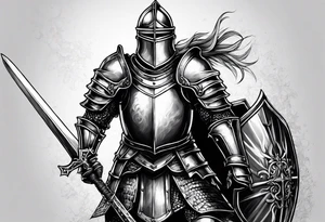 knight in heavy armor tattoo idea