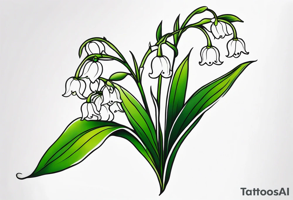 Neo traditional lily of the valley tattoo idea