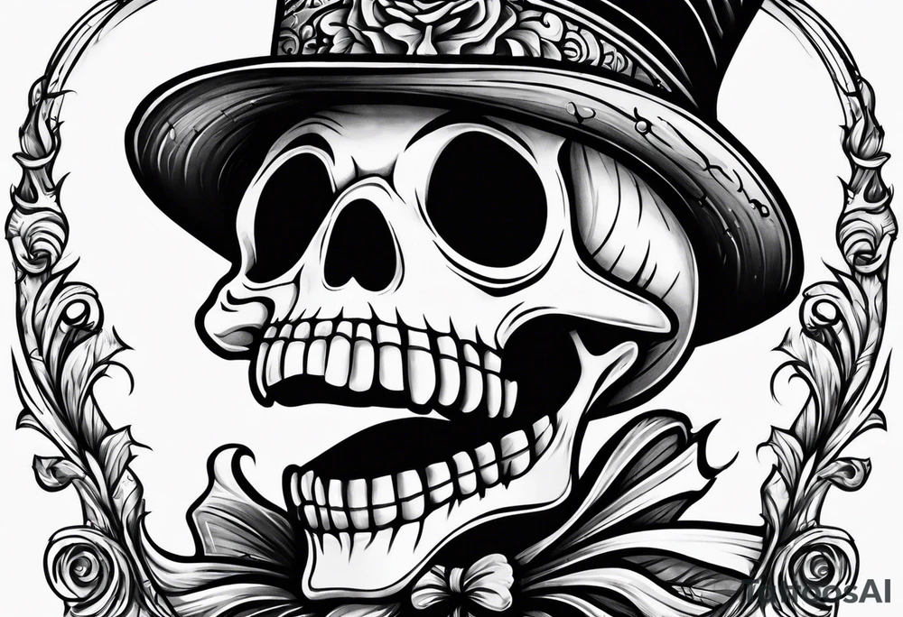 Jack skeleton looking down excited to see you tattoo idea
