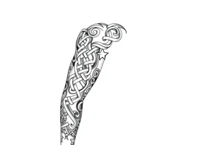 Māori style Celtic knot sleeve tattoo idea
