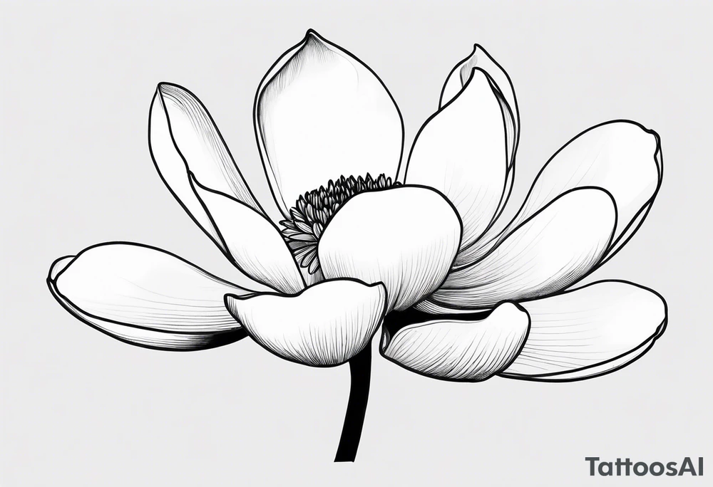 I need a Fineline magnolia flower, really long and thin. It should be vertically long tattoo idea