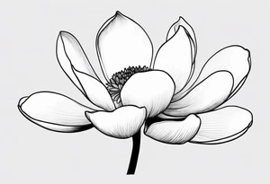 I need a Fineline magnolia flower, really long and thin. It should be vertically long tattoo idea
