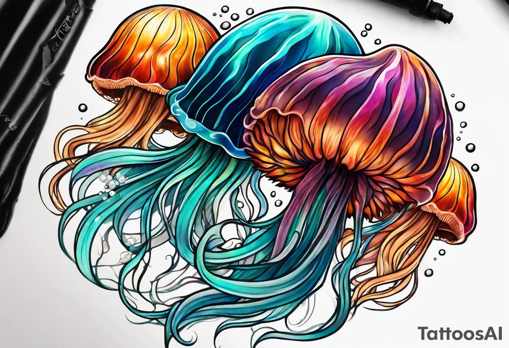 lions mane jelly fish tattoo idea