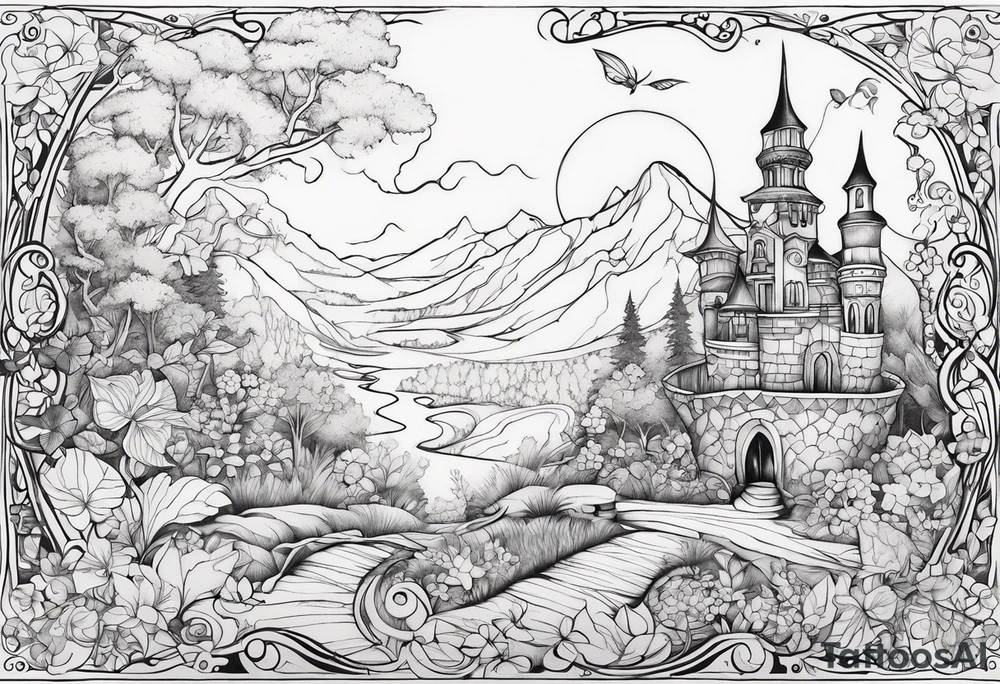 fairy land tattoo idea