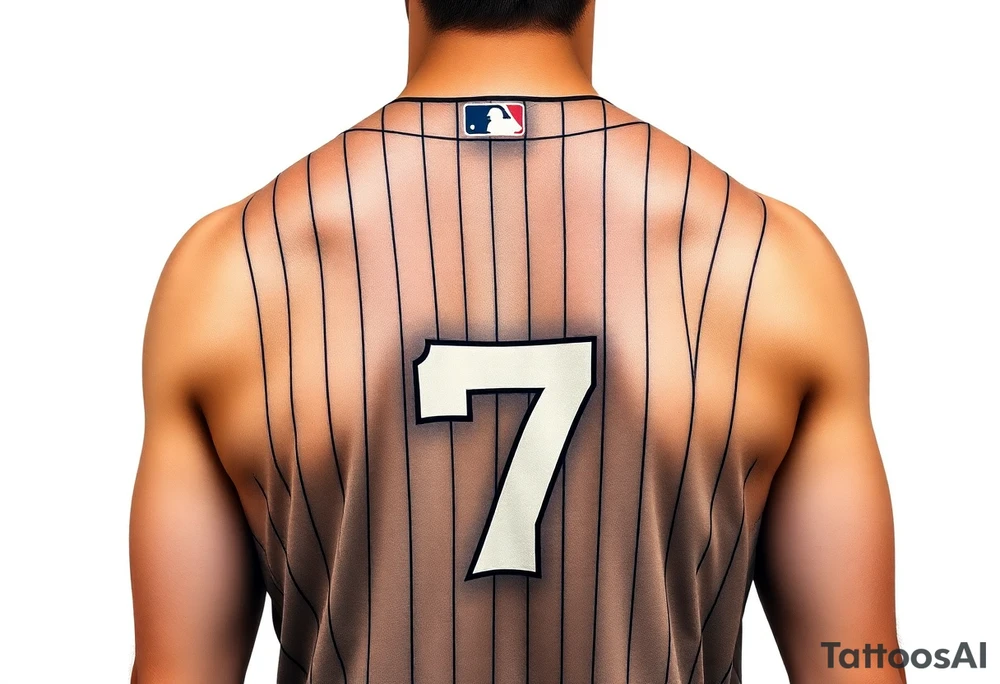 Yankee jersey with number 7 tattoo idea