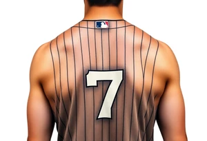 Yankee jersey with number 7 tattoo idea