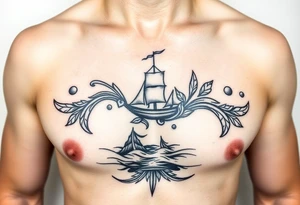 Polynesian tribal island boat tattoo tattoo idea
