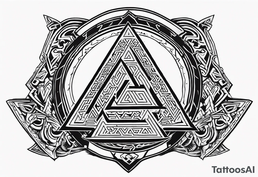 Valhalla valknut battle shield tattoo idea