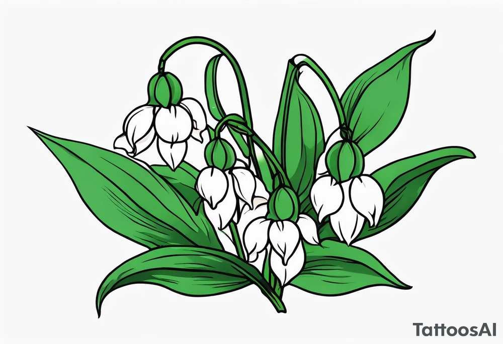 Neo traditional lily of the valley tattoo idea