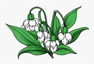 Neo traditional lily of the valley tattoo idea
