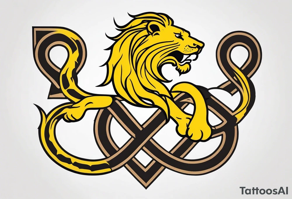 New school Scottish lion rampant with gadsden snake tattoo idea