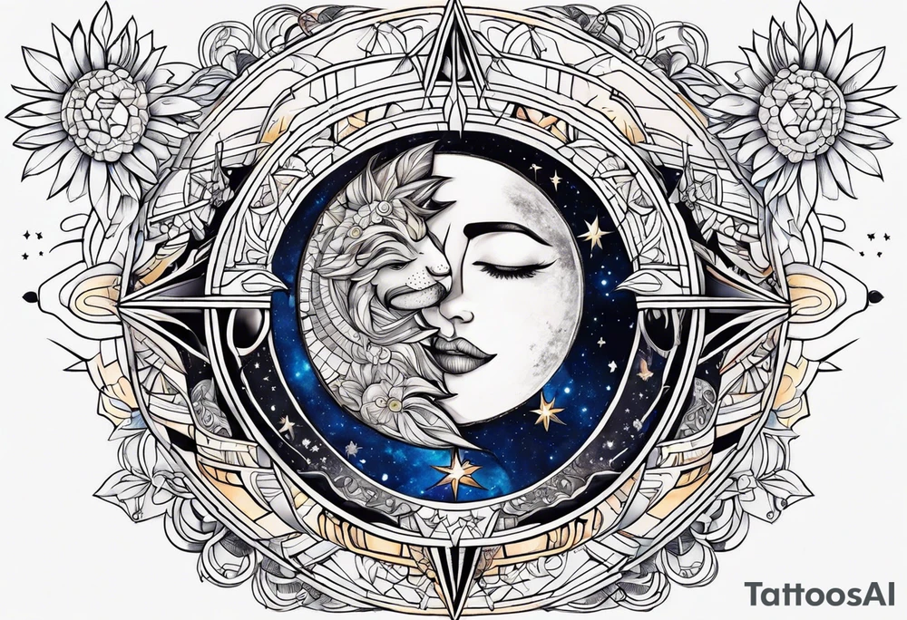 Sol e lua juntos tattoo idea