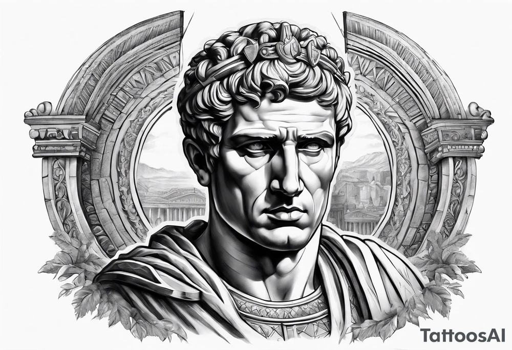 Roman empire, sleeve, Caesar tattoo idea