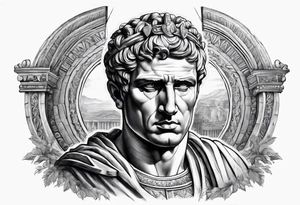 Roman empire, sleeve, Caesar tattoo idea