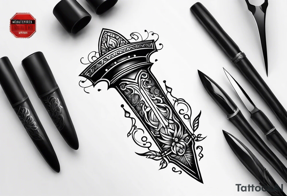 timeless dagger tattoo idea