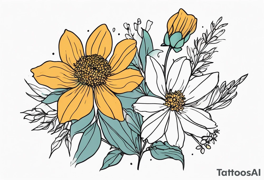 few wildflowers tattoo idea