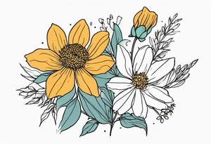few wildflowers tattoo idea