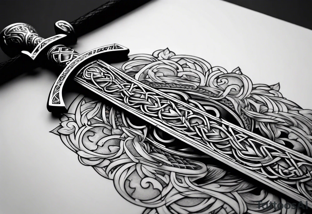 Viking sword Valhalla tattoo idea