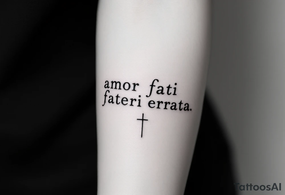 memento mori, amor fati, fateri errata tattoo idea