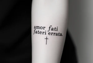 memento mori, amor fati, fateri errata tattoo idea