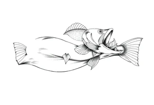 Fish swallowing arm tattoo idea