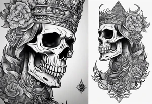 creepy satanic skeleton tattoo idea