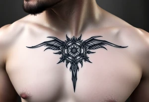 A chest tattoo of the mark of shame from halo tattoo idea