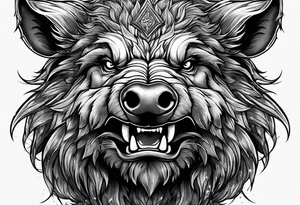 face angry boar tattoo idea