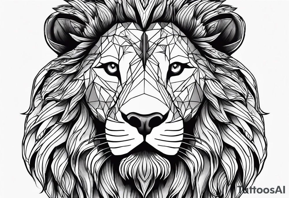 powerful majestic lion, close-up tattoo idea