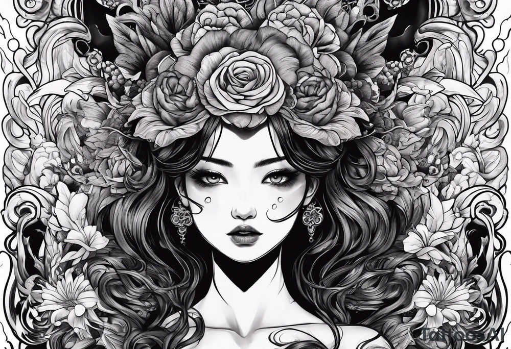 Beautiful body horror tattoo idea