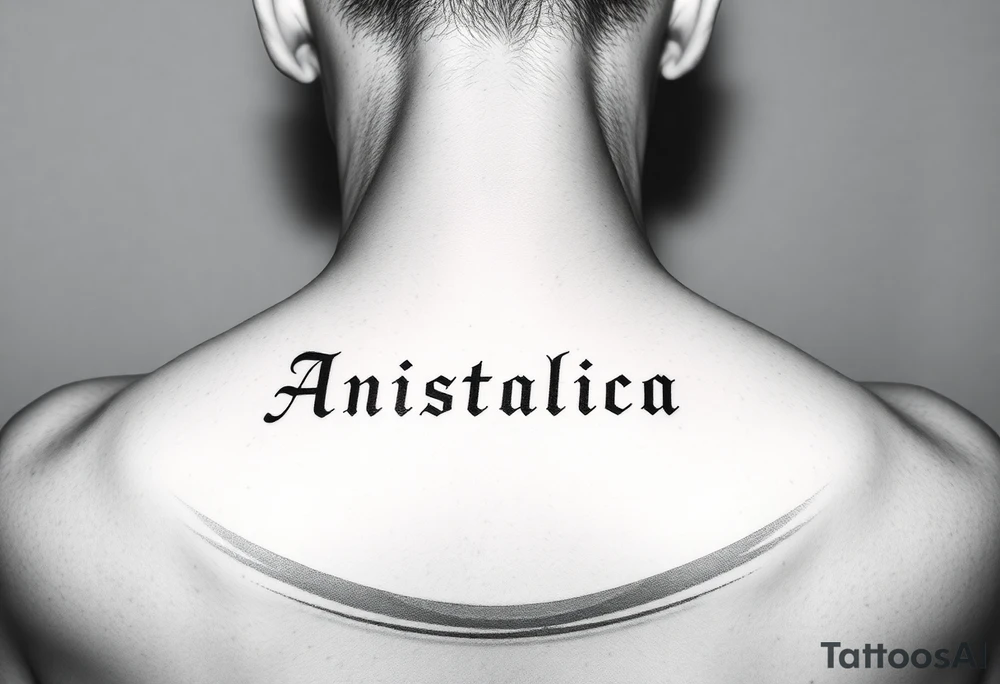 Anastacia in old English on forearm tattoo idea