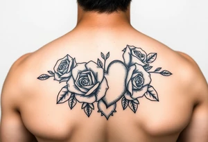 filigree roses hearts tattoo idea